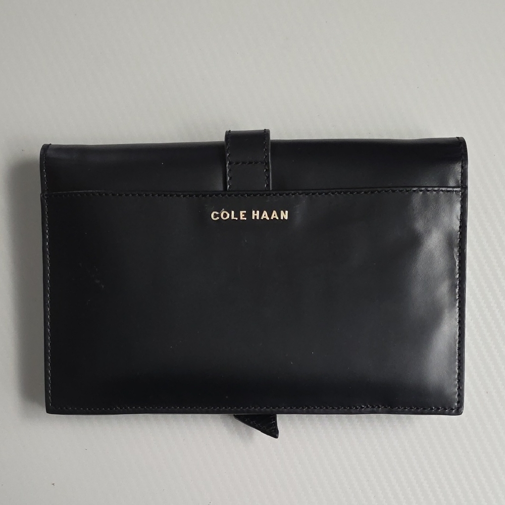 Cole Haan Black Leather Clutch / Wallet